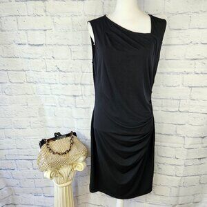 NWT The Limited Size L Black Sleeveless Side Gathered Sheath Dress Stretch $89